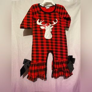 Ily Lily Red & Black plaid Christmas Jumper